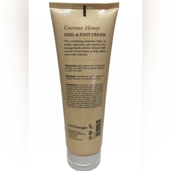 COCOMAGIC COCONUT HONEY HEEL & FOOT CREAM JUMBO SIZE 8OZ SEALED - Picture 2 of 2